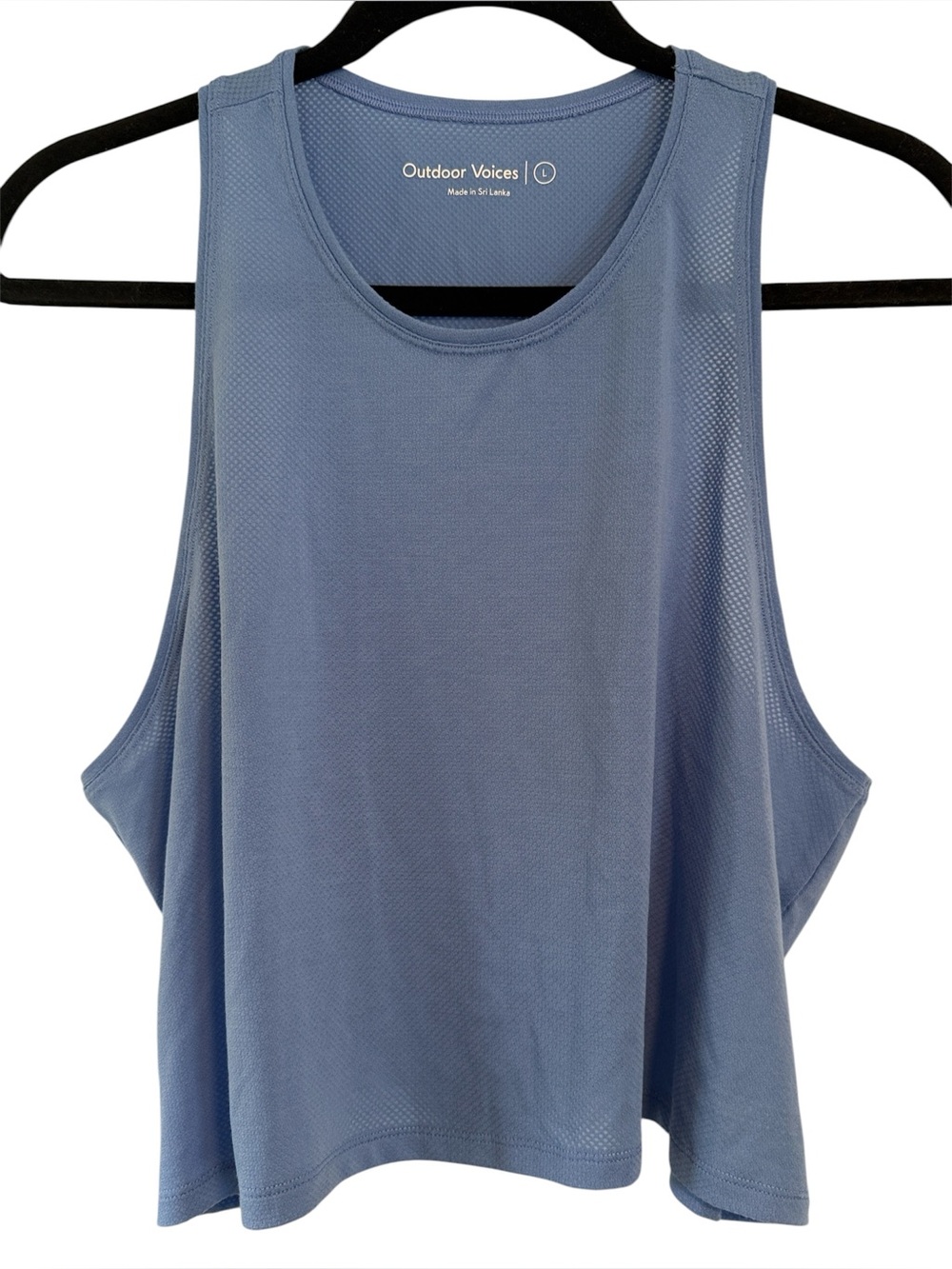 Outdoor Voices Blue Mesh Cropped Athletic Tank Top